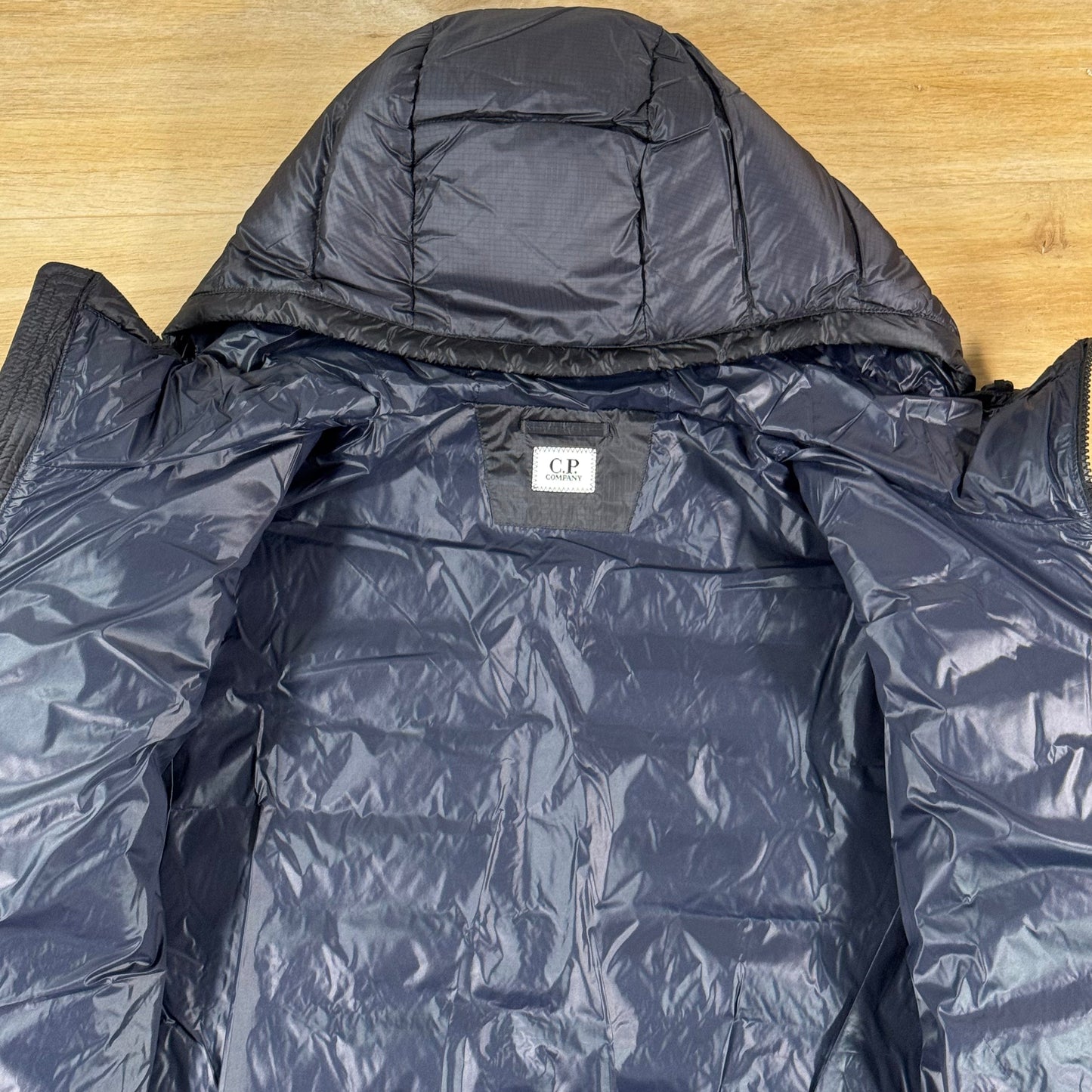 C.P. Company D.D. Shell Lens Down Jacket in Navy