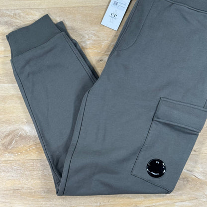 C.P. Company Diagonal Raised Fleece Lens Sweatpants in Gunmetal - Grey