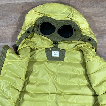 C.P. Company D.D. Shell Goggle Down Gilet in Green Sheen - Yellow