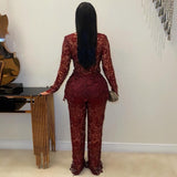 Load image into Gallery viewer, Indira Embroidered Pants Set (Wine)