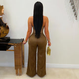 Load image into Gallery viewer, Otali suede pants w/belt (Camel/gold)
