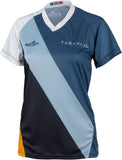 Load image into Gallery viewer, Teravail Waypoint Women's MTB Jersey - White, Blue, Lite Blue, Black, Gold