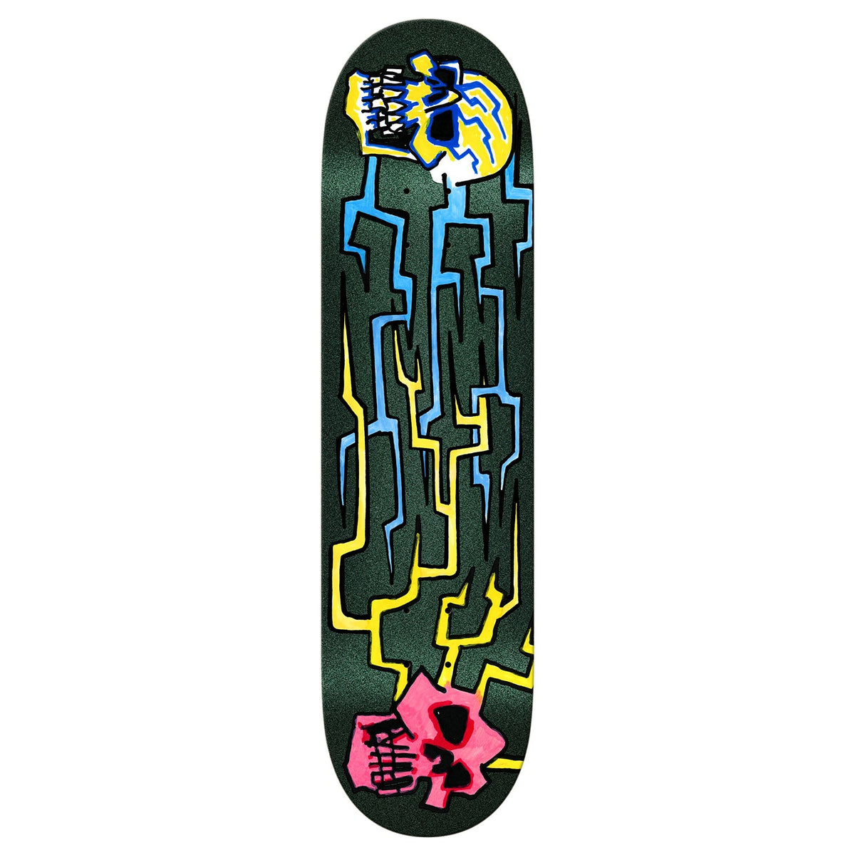 Krooked Skateboard Deck Worrest Skull and Bolts Twin Tail Slick 8.3" x 31.9"