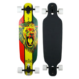 Load image into Gallery viewer, Krown Longboard Complete Elite Drop Through Rasta Lion - White Wheels