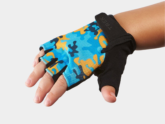 Trek Kids Large/X-Large (7-10) Blue/Gold Camo Glove