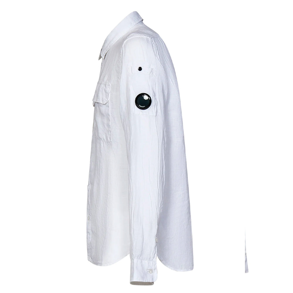 Linen Pocket Shirt Gauze White