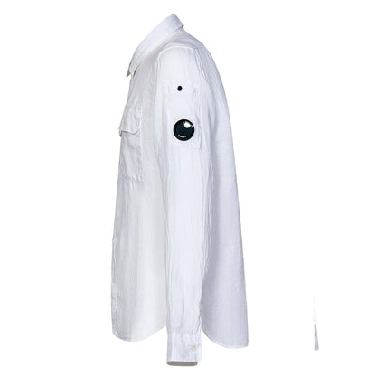 Linen Pocket Shirt Gauze White