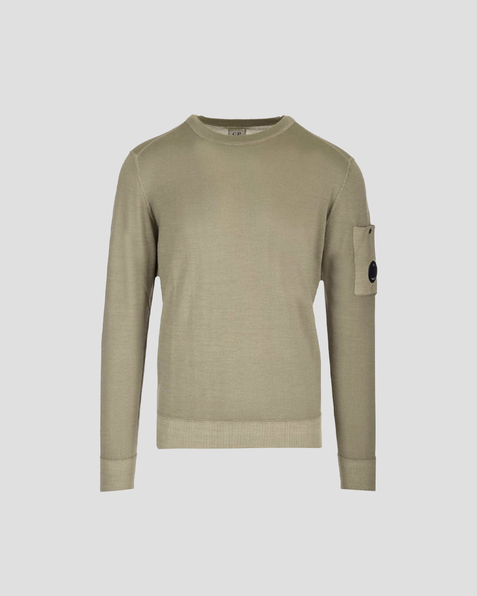 Merino Wool Plain Jumper Silver Sage