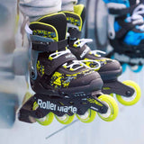 Load image into Gallery viewer, Rollerblade Microblade SL Black Lime Kids Skates