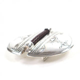 Load image into Gallery viewer, Hermes 925 Leather Touareg Hand Carved Carving Design Hairline Oval Belt Buckle