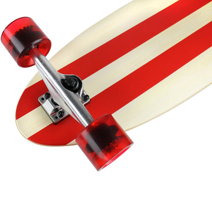 Paradise Longboard 9" x 44" Red Pinstripe Kicktail Complete