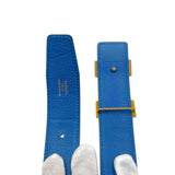 Load image into Gallery viewer, Hermes Constance H Buckle Reversible Belt Black Blue Gold Hardware