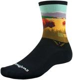 Load image into Gallery viewer, Swiftwick Vision Impression National Park Crew Socks - 6" YLWstAnkle Bison Medium