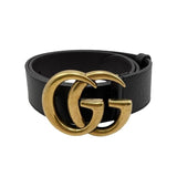 Load image into Gallery viewer, Gucci Wide Belt Double G Dj20 T 1000 Calfskinleather Black Goldhardware