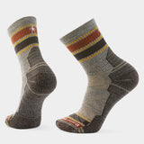 Load image into Gallery viewer, Smartwool - Hike Light Cushion Striped Mid Crew Socks - Taupe Natural Marl