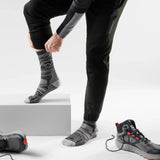 Load image into Gallery viewer, Smartwool - Hike Light Cushion Mountain Range Crew Socks - Charcoal Light Gray