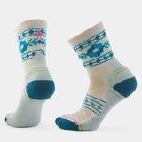 Load image into Gallery viewer, Smartwool - Women's Hike Light Cushion Retro Floral Mid Crew Socks - Moonbeam