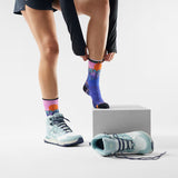 Load image into Gallery viewer, Smartwool - Women’s Hike Targeted Cushion Mountain Sunrise Print Crew Socks - Deep Navy