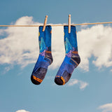 Load image into Gallery viewer, Smartwool - Hike Targeted Cushion Mountain Myth Print Crew Socks - Deep Navy