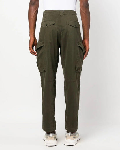 Stretch Sateen Pants Loose Fit Black Ivy Green