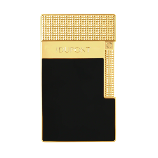S.T. Dupont Black Lacquered Gold Table Lighter/Briquet T20100