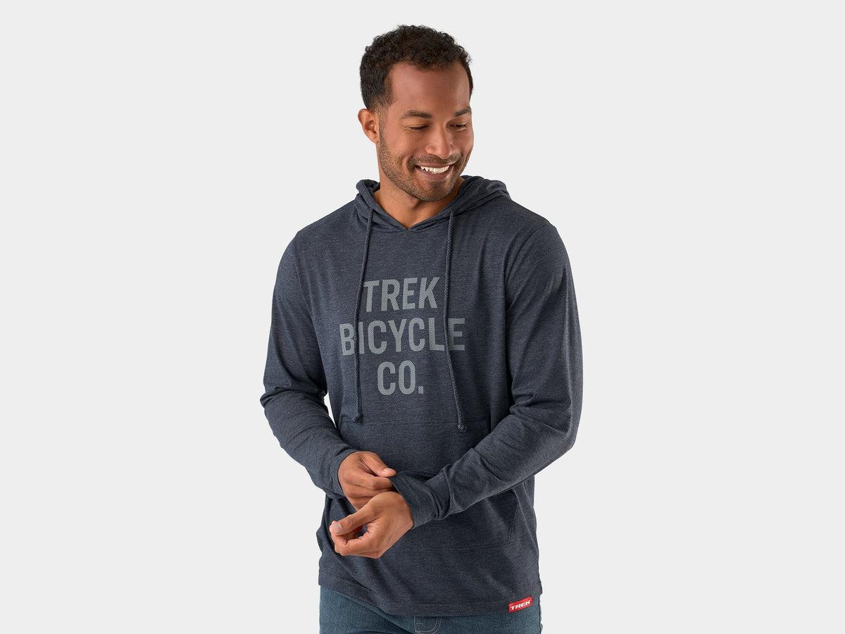 Trek Bicycle Co Long Sleeve Tee Hoodie SM Heather Navy Shirt