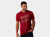 Load image into Gallery viewer, Trek Ride Bike Have Fun Feel Good Tee Medium Dark Red Shirt