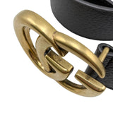 Load image into Gallery viewer, Gucci Wide Belt Double G Dj20 T 1000 Calfskinleather Black Goldhardware