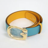 Load image into Gallery viewer, Gucci Belt Leather Light Blue Yellow