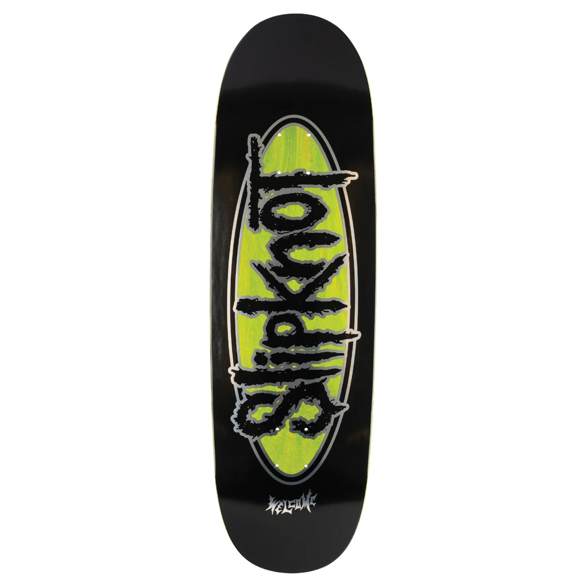 Welcome X Slipknot Skateboard Deck Oval Logo on Boline 2.0 Black/Green Stain 9.5"