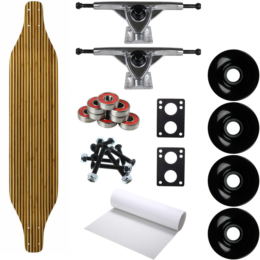 Moose Longboard Complete 8" x 40" Drop Down Zebra Bamboo