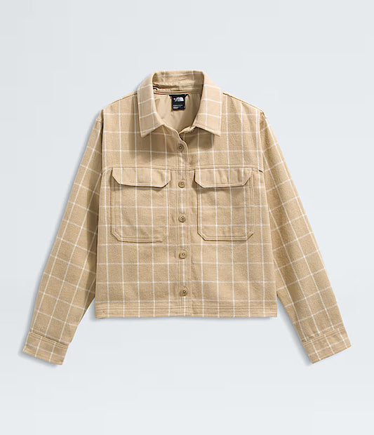 The North Face - Women's Valley Flannel Shirt Plaid - Khaki Stone Grid Large Plaid