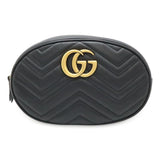 Load image into Gallery viewer, Gucci GG Marmont Belt Bag Body Waist Pouch Quilted Leather Black