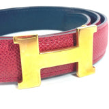 Load image into Gallery viewer, Hermes Belt H Constance Mini Leather Red And Navy