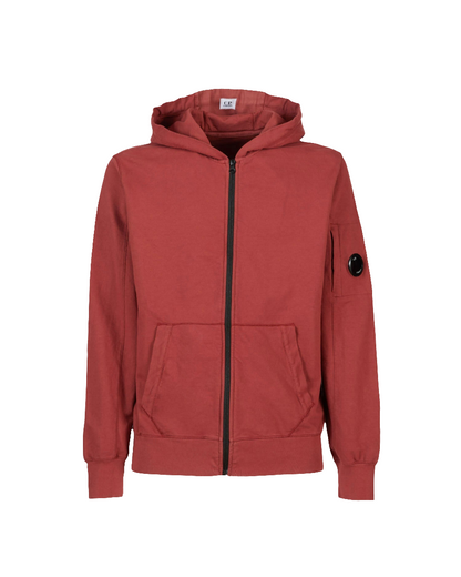 Cp Company Hooded Lens Full Zip In Red