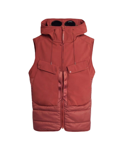 Cp Company Mixed Shell-R Goggle Gillet In Red