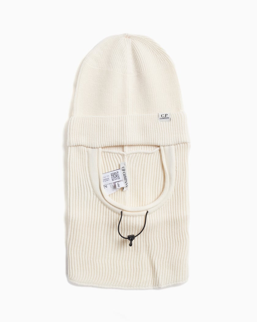 Re-Wool Beanie Balaclava Gauze White