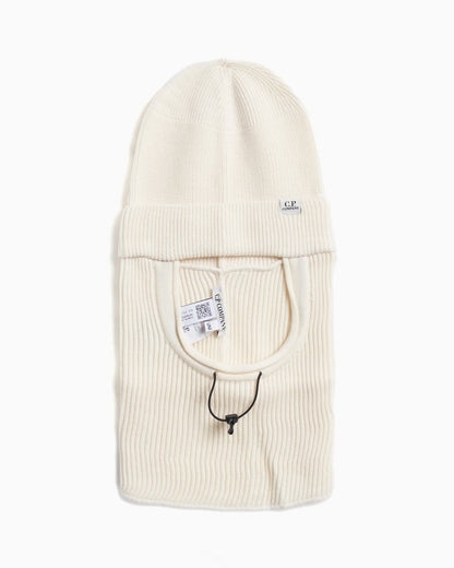 Re-Wool Beanie Balaclava Gauze White