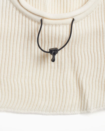 Re-Wool Beanie Balaclava Gauze White