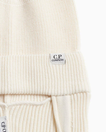 Re-Wool Beanie Balaclava Gauze White