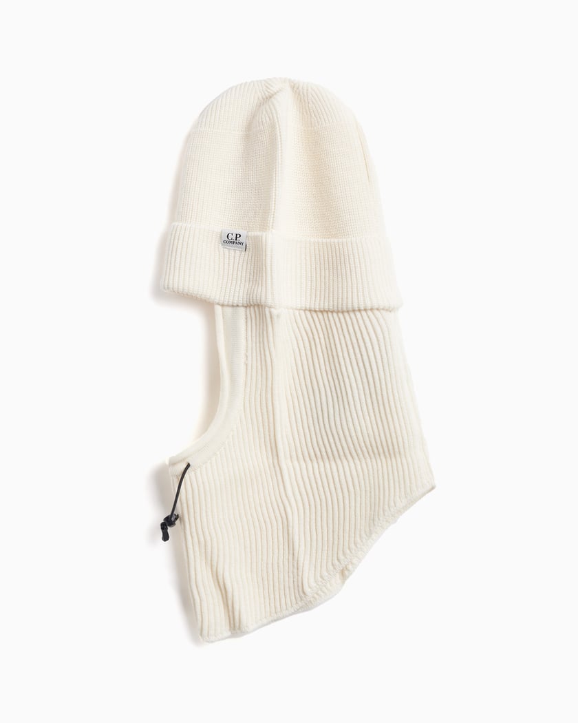 Re-Wool Beanie Balaclava Gauze White