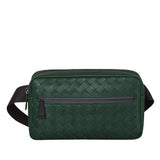 Load image into Gallery viewer, Bottega Veneta Pine Green Braided Calfskin Zipper Chest - Waist Bag