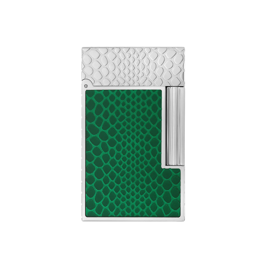 S.T. DUPONT Ligne 2 Guilloche Lacquer Snake Skin Green Palladium Lighter/Briquet C16078