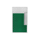 Load image into Gallery viewer, S.T. DUPONT Ligne 2 Guilloche Lacquer Snake Skin Green Palladium Lighter/Briquet C16078