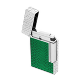 Load image into Gallery viewer, S.T. DUPONT Ligne 2 Guilloche Lacquer Snake Skin Green Palladium Lighter/Briquet C16078