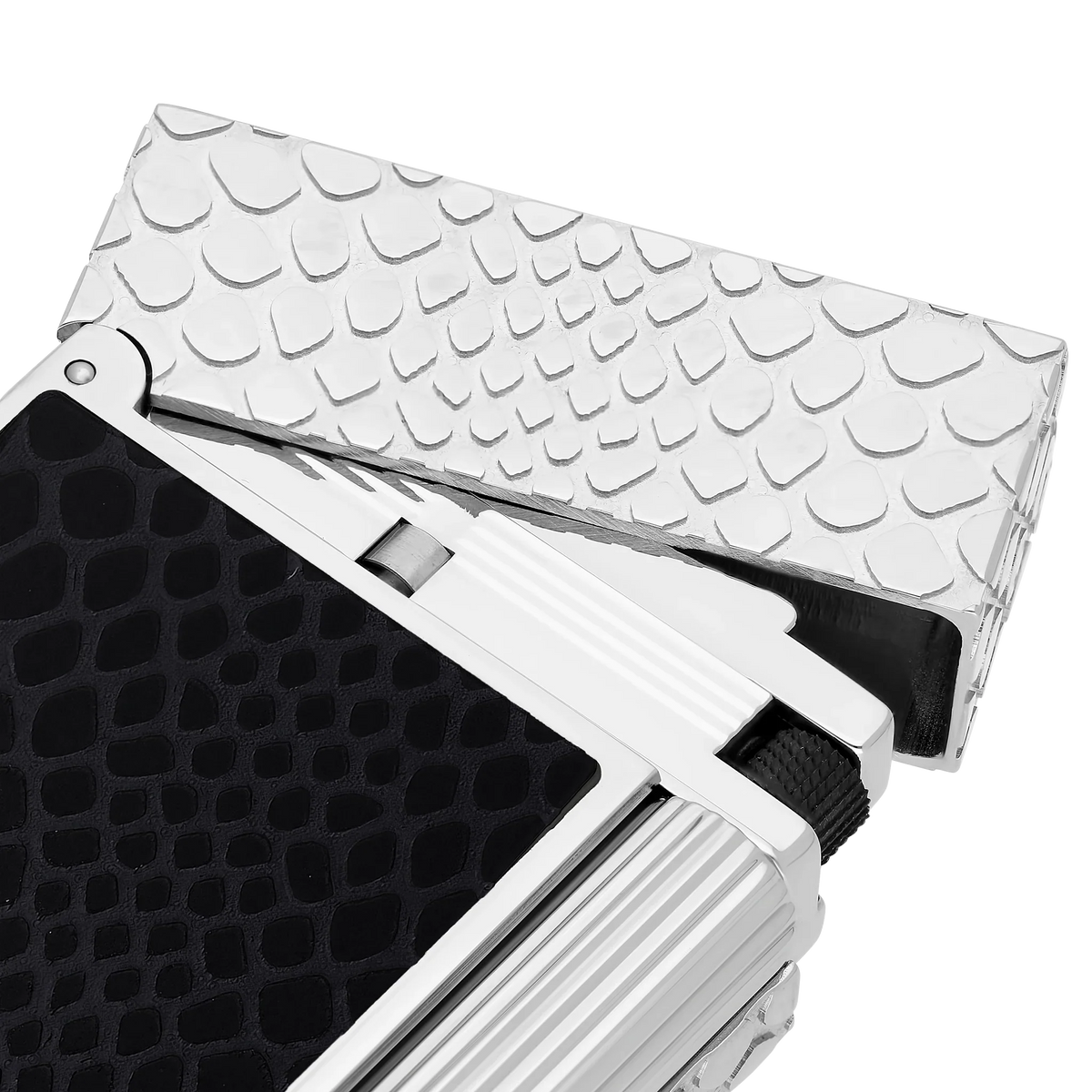 S.T. DUPONT Ligne 2 Guilloche Snake Skin Black Lacquer Lighter/Briquet C16079