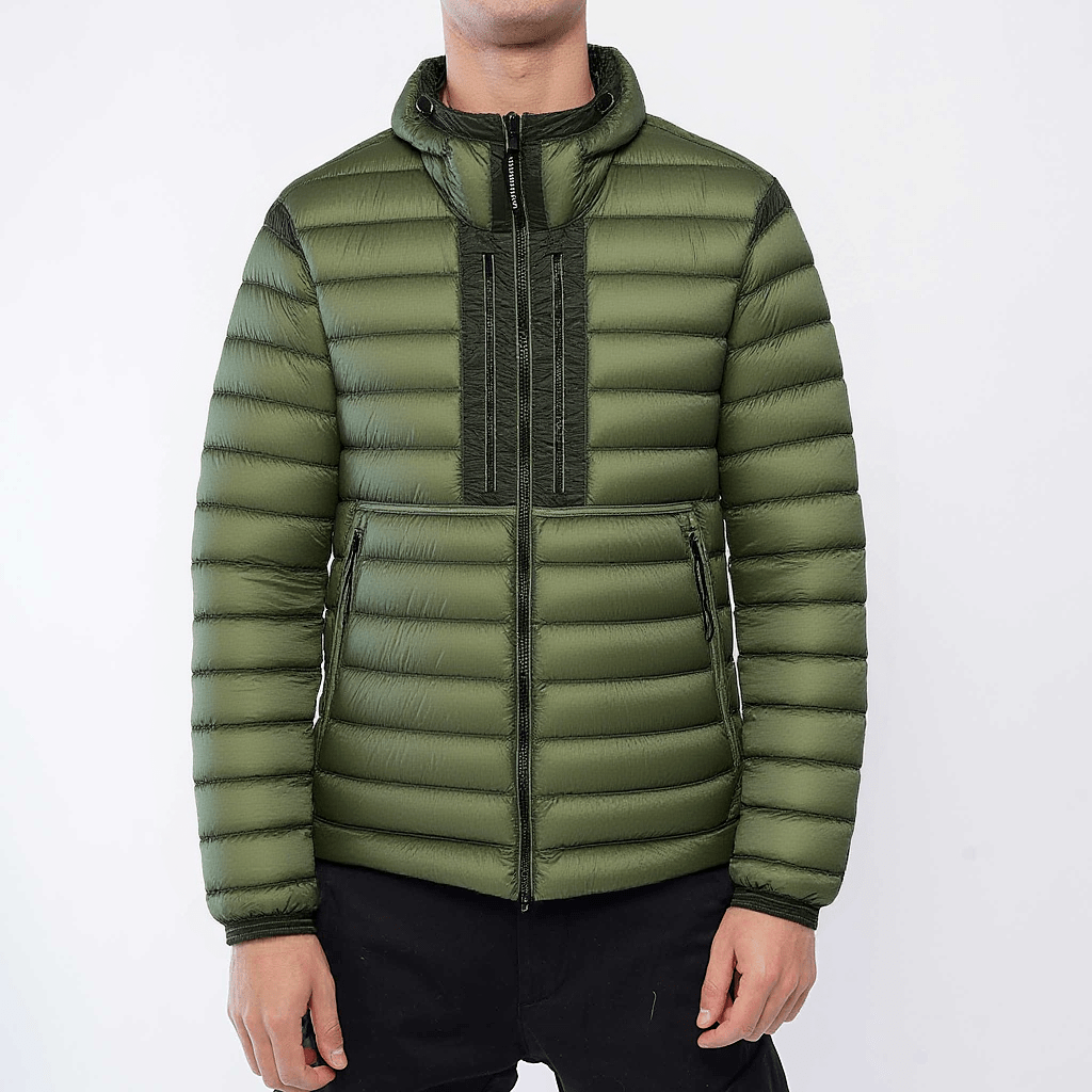 [C.P. Company] DD-Shell Goggle Hooded Down Jacket in Capers Green