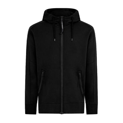 [C.P. Company] Diagonal Raised Fleece Full Zip Goggled Hoodie in Black