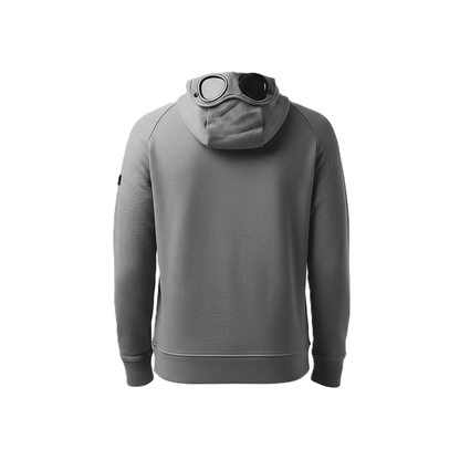 [C.P. Company] Diagonal Raised Fleece Full Zip Goggle Hoodie in Dark Shadow