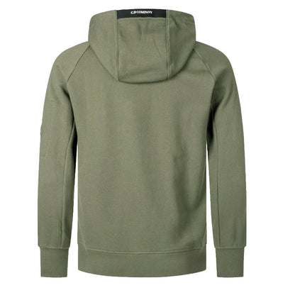 [C.P. Company] Diagonal Raised Fleece Full Zip Lens Hoodie in Fallen Rock